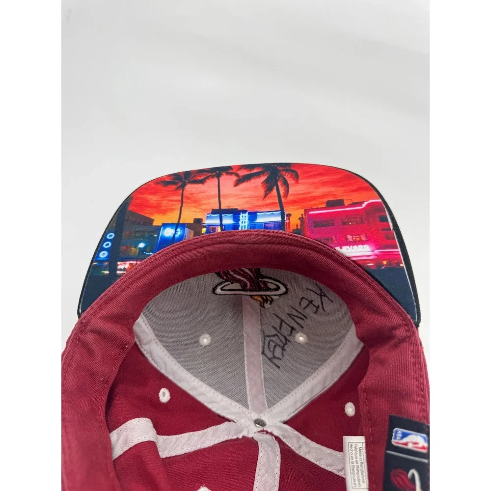 RARE Vtg adidas Miami Heat Youth Snapback Hat Black NBA Basketball UNDERVISOR